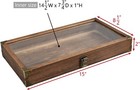 Wooden Jewelry Display Case Storage Box With Glass Top For Collectibles Jewelry