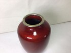 Uu2 Vintage Japanses Antique Beautiful Red Cloisonne Vase For Gift Set Of Only 1