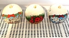 3 Vintage Bradford Christmas Ornaments The Unbreakable Kind Mice Pointsetta