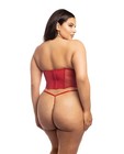 Oh La La Cheri Curvy Holiday Santa s Entourage Velvet Bustier W marabou Trim Set
