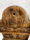 Antique Spoon Rack wall Box Wooden Hand Made Early Square Nails 18 5x8 75 19thc 