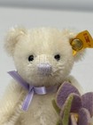 Steiff Miniature 4  White Teddy Bear Holding A Crocus 040191