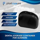 12 Black Retainer Cases W  Vent Holes - Uv Cleaner Case  Mouth Guard Aligners