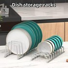 Dish Rack Plates Holder 2 Pack Set  Plate Organizer For Cabinet Space Saver     