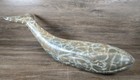 Vintage Carved Wooden Whale Sculpture Folk Art Nautical Large Decor 17 In 