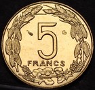 Central African States 5 Francs  2003 Gem Unc 3 Giant Eland free Shipping