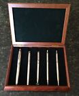 Sterling Silver Pen Set In Box Rollerball Fountain Pencil 5 Pieces Stamped 925