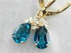 4ct Oval Cut London Blue Topaz Drop dangle Women s Earrings 14k Yellow Gold Over