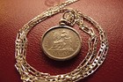 Pre 1912 Guatemalan Reale W Muskets Coin Pendant  28   925 Silver Chain
