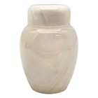 Vintage Italian White Alabaster Lidded Jar 5  Polished Stone Vanity Canister