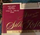 2 Vtg Hanes Silk Reflections Silky Sandalfoot Thigh Highs Size Cd Pearl  720