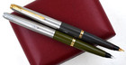 Lot Of 2 Parker 45 Fountain Pens Olive Green   Grey Medium Nibs