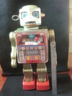 Metal House Robot Series Operate Tin Toy Boxed Japan Vintage Unused Works