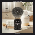 4-piece Badger Hair Shaving Kit With Wood Handle Brush And Stainless Steel Bowl