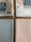 Lot Of 4 Vintage Aida Cloth 14 Count Cross Stitch Fabric 12   x18    White Peach