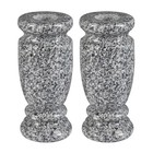 Granite Cemetery Vase For Grave Markers  Headstone Memorial Flower Holder 2 Gray