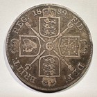 1889 Great Britain United Kingdom Double Florin 4 Shillings Silver Type Coin