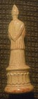 Vintage Tan 5  Ceramic Bishop Chess Piece 