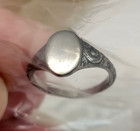 Vtg Unused Avon Sterling Silver Engravable Signet Ring Small Sz-3 Child Nos Rare