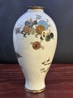 Rare Antique Japanese Meiji Cloisonne 7  Vase White Fine Wirework   Colors
