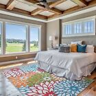 Mandala Area Rug - Machine Washable  Stain Resistant  Colorful Design