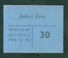 Sweden 1960 Booklet  Art  Anders Zorn  Mnh   20 X 30 Ore  Sc  552a Engr  Slania