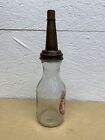 Texaco Seal Motor Oil Bottle Spout Cap Glass Vintage Style Gas Station