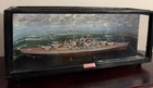 Bismarck Collectible Military Ship Model Diorama In Display Case