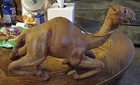 Vintage Leather Wrapped Camel Statue Figure Figurine Nativity - 8  X 15  Inches