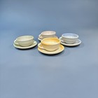 Vintage Child Tea Set Cups Saucers 1950s Usa Pottery Pastel Mini Dishes