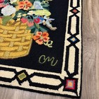 Vintage Claire Murray Hand Hooked Rug 28 x34     Floral Basket Herbal 1998