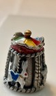 Vintage Spinning Carousel Merry Go Round Rabbit Pewter Thimble Enesco  rare 