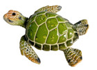 Sea Turtle Figurine 3 25  Long Textured Polystone Green Color Home Decor Gift