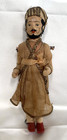 Vintage Hindu Brahmin Soldier India Doll Hand-painted Cloth On Wood Folk Art 13 