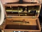 Antique Brass Microscope In Wooden Case Boxed