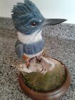 Belted Kingfisher Life Size Bird Carving
