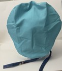 Handmade Blue Cotton Medical Scrub Bouffant Cap Tie-back One Size