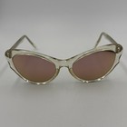 Women s Cateye Clear Gold Sunglass  Vintage With New Custom Rose Gold Lenses  