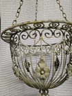 Hanging Planter Baskets Hand Forged Vintage Iron  Salvage Set Of 2 Mid Century