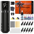 Wireless Rotary Tattoo Gun Kit - Lightweight Pen Machine  1500mah Battery  Ink S