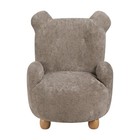 Kids Chair Brown Teddy Bear Shape Chenille Fabric Upholstery 1pc