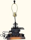 Vintage Table Lamp Cast Iron Stove Ranch Craft Americana Decor
