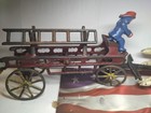 Vintage Cast Iron Horses   Fire Wagon fireman Lot