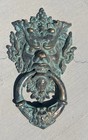 Vintage Large Cast Iron Gargoyle Door Knocker 15    Long 10    Wide    