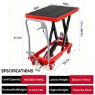 Hydraulic Lift Table Cart 500lbs Capacity 28 5  Lifting Height Single Scissor Us