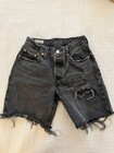 Levi s 501 Premium Black Denim Shorts Size 24