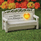 Solar Memorial Bench In Our Hearts Garden Statue Cemetery Grave Beloved Departed