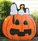 Snoopy Woodstock On Jack-o-lantern   Peanuts Great Pumpkin   Halloween Lawn Art