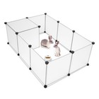 Portable Metal Dog Pet Playpen Crate Animal Fence Exercise Cage With Metal Frame