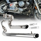 Shortshots Staggered Exhaust Pipes For Yamaha V Star 650 Xvs650 Dragstar 650